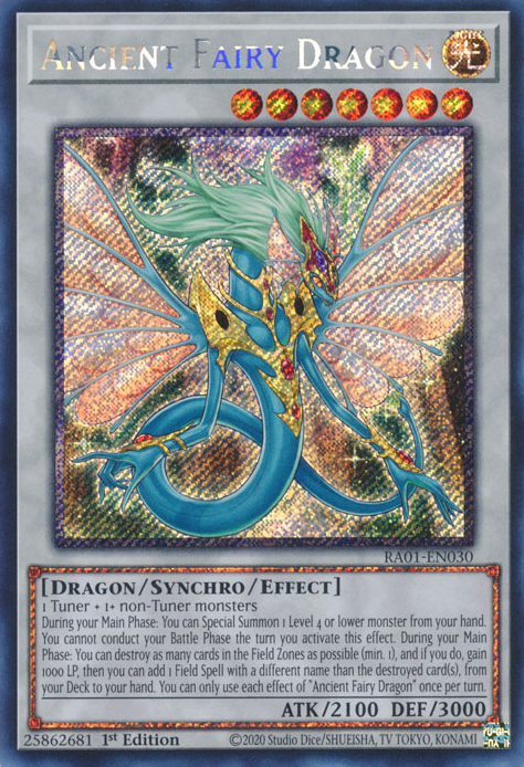 Ancient Fairy Dragon (RA01-EN030) Platinum Secret Rare - Near Mint 1st Edition