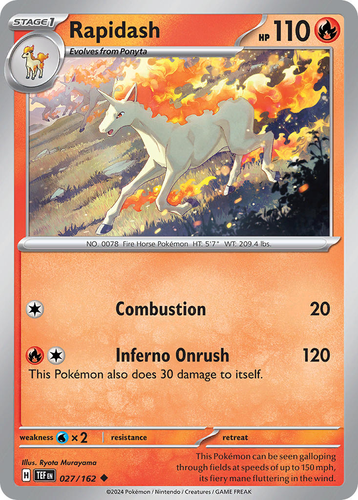 Rapidash - 027/162 (TEF) Uncommon - Near Mint