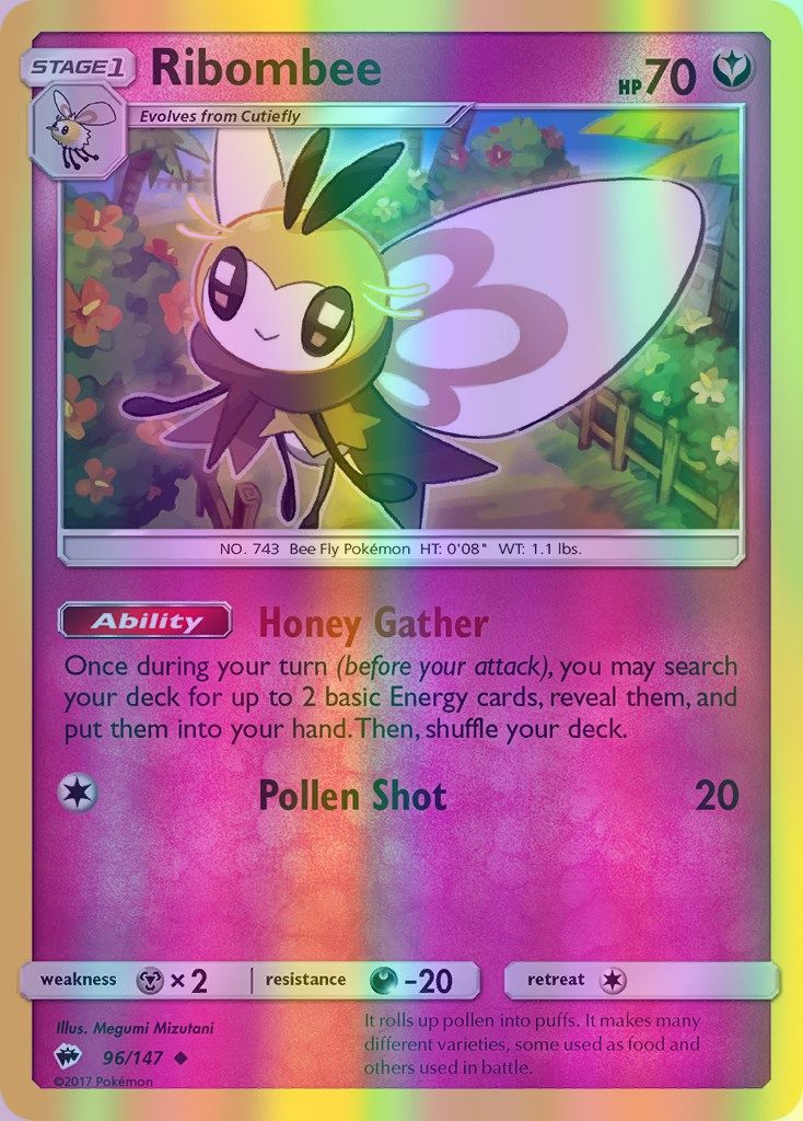 Ribombee - 096/147 (SM:BUS) Uncommon - Near Mint Reverse Holofoil