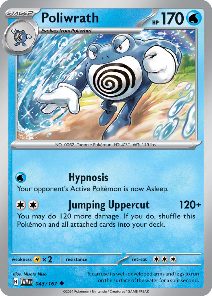 Poliwrath - 043/167 (TWM) Uncommon - Near Mint