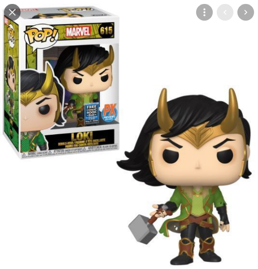 POP Figure: Marvel #0615 - Loki Holding Mjolnir (PX) (FCBD)