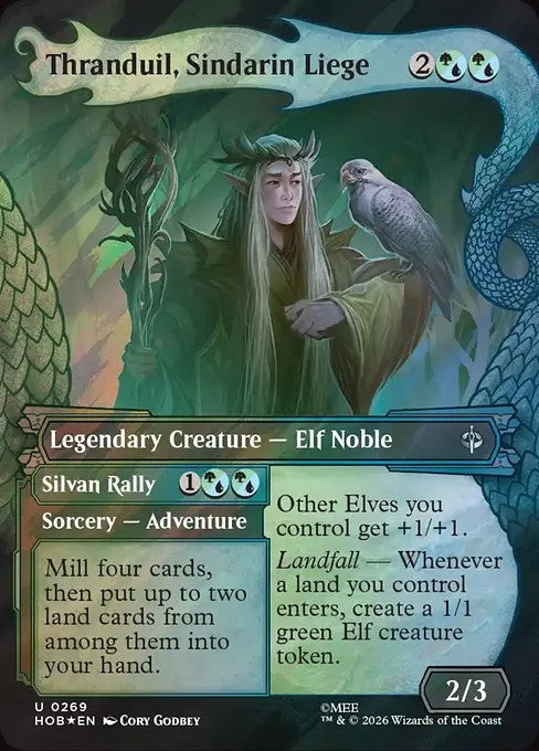 Thranduil, Sindarin Liege // Silvan Rally [ #0269 Showcase Dragon Hoard Frame Surge Foil ] (HOB-U)