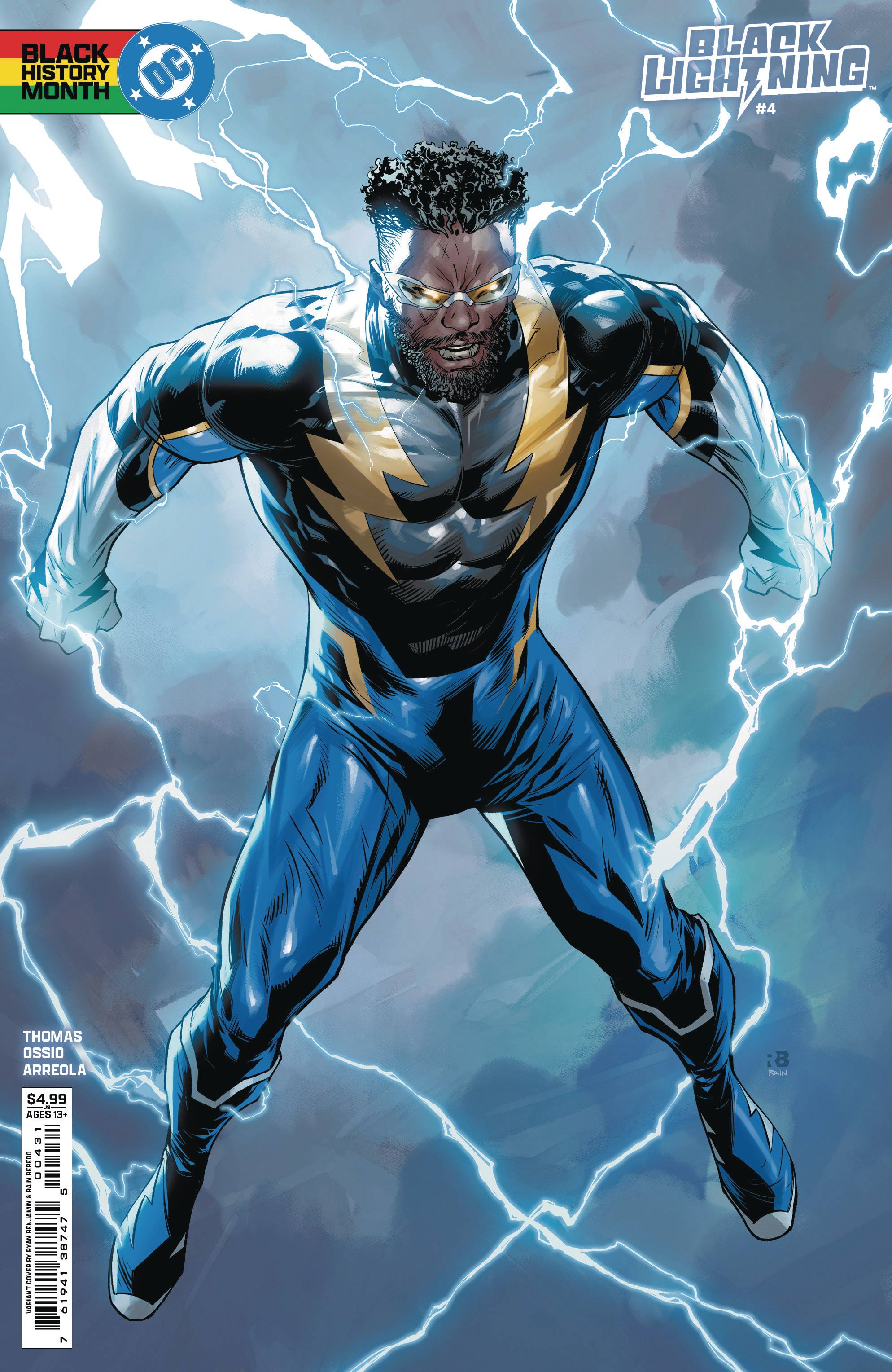 BLACK LIGHTNING #4 CVR C RYAN BENJAMIN BLACK HISTORY MONTH CARD STOCK VAR