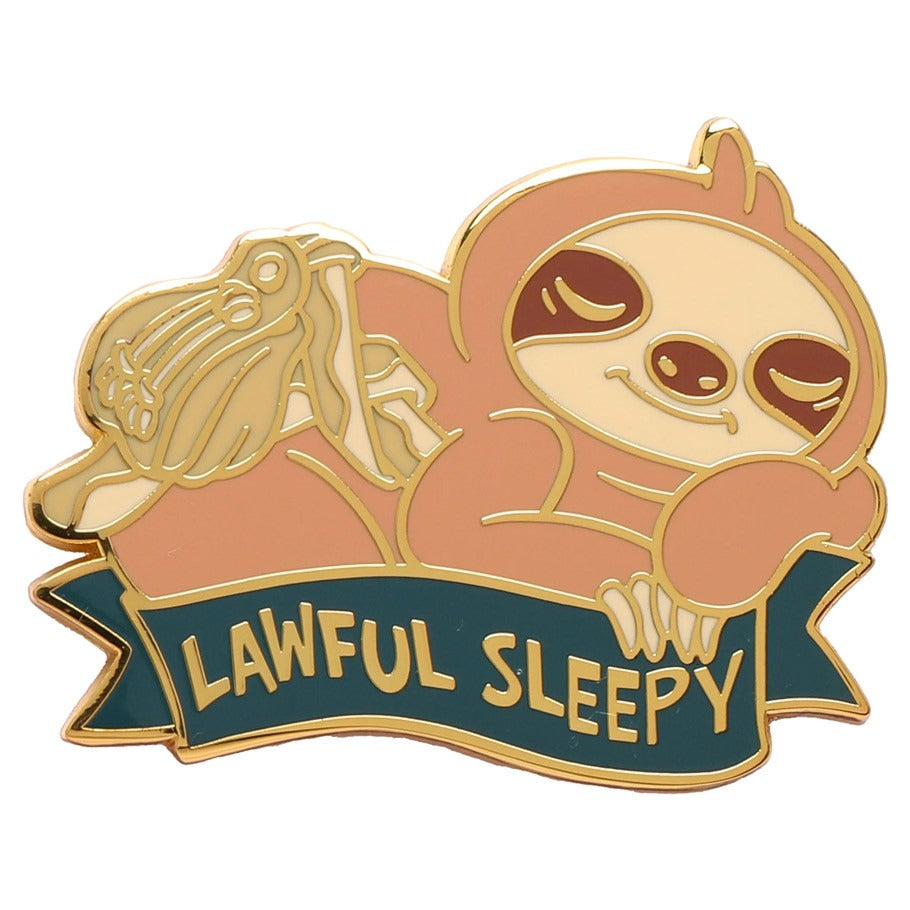 HPG PN049: Enamel Pin - Alternative Alignments: Lawful Sleepy Sloth