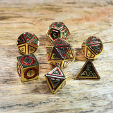 Cleric's Domain Red & Gold Metal Dice Set