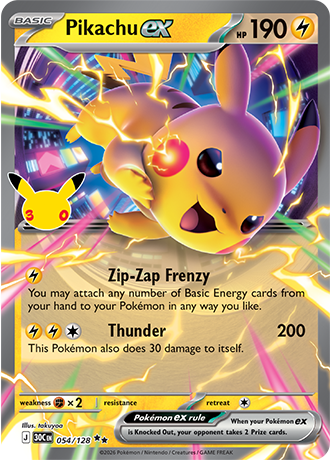 Pikachu ex - 054/128 (30C) Double Rare