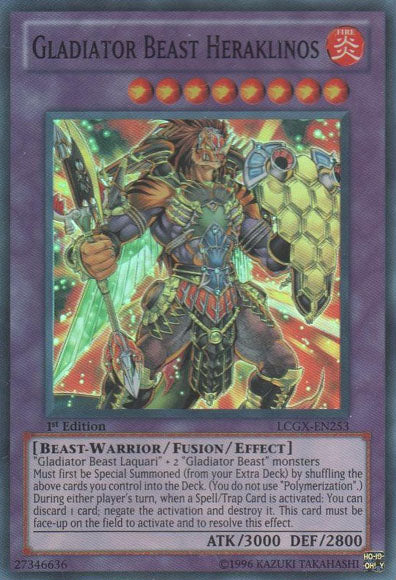 Gladiator Beast Heraklinos (LCGX-EN253) Super Rare - 1st Edition Near Mint