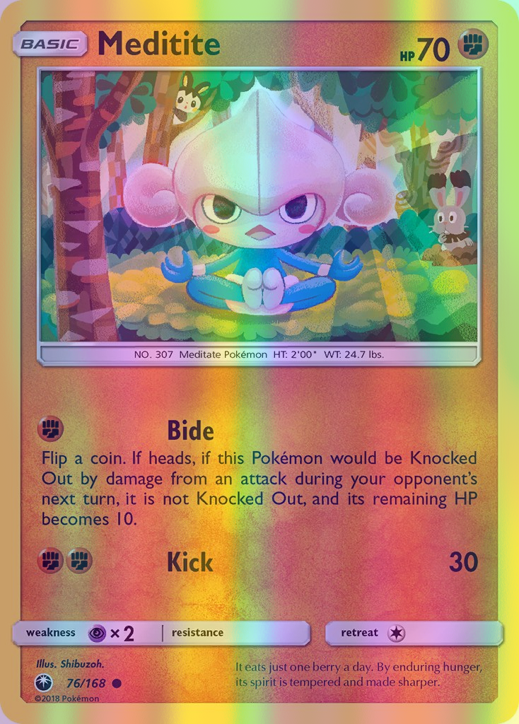 Meditite - 076/168 (CES) Common - Near Mint Reverse Holofoil