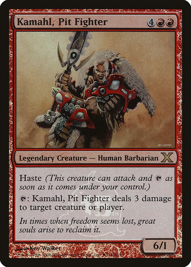 Kamahl, Pit Fighter (10E-P-FOIL) 15th Anniversary Promo Moderate Play