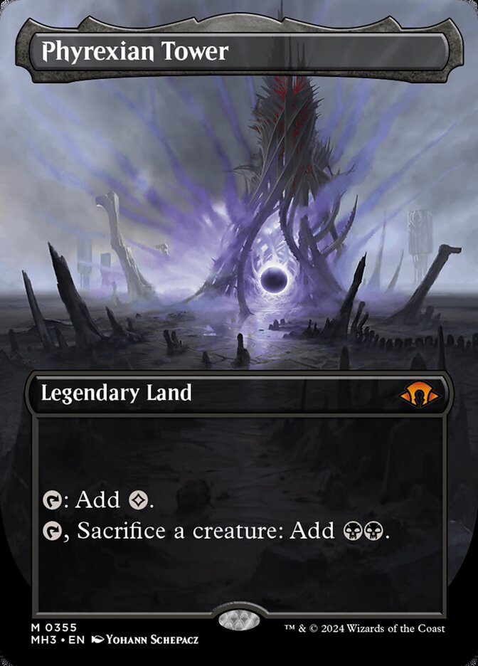 Phyrexian Tower [#0355 Borderless] (MH3-M) Light Play
