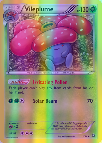 Vileplume - 003/098 (AOR) Rare - Near Mint Reverse Holofoil