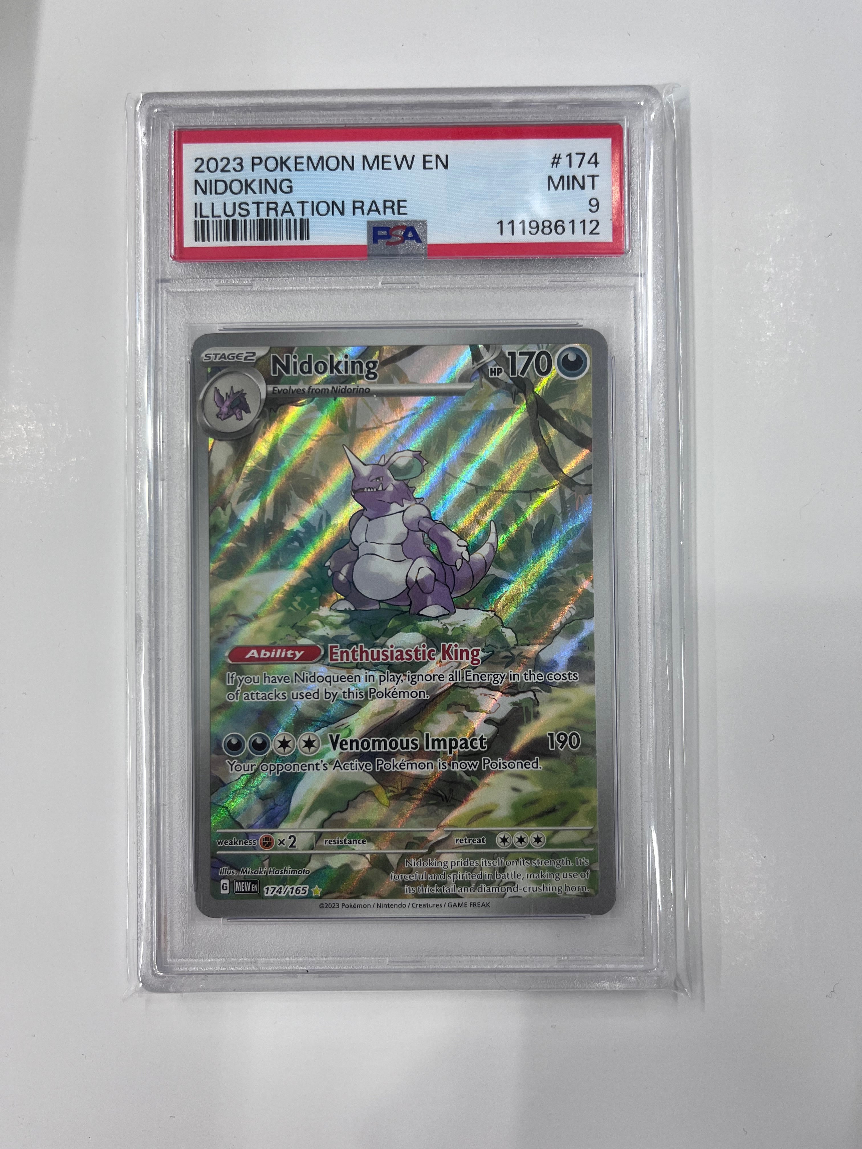 Nidoking - 174/165 (MEW) Illustration Rare - Near Mint Holofoil (Graded - PSA 9)