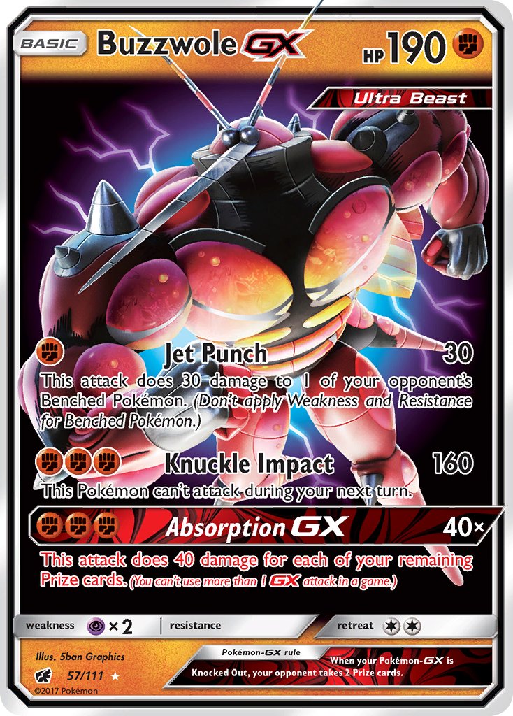 Buzzwole GX - 057/111 (CIN) Ultra Rare - Near Mint Holofoil