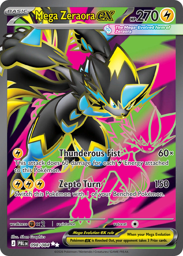 Mega Zeraora ex - 098/084 (PBL) Ultra Rare