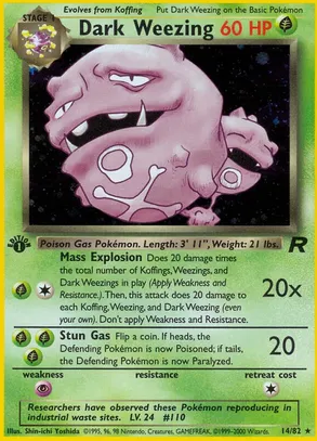 Dark Weezing (14/82) Moderate Play