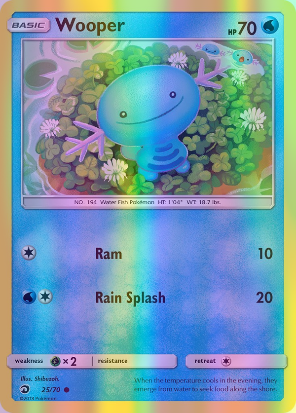 Wooper - 25/70 (DRM) Common - Near Mint Reverse Holofoil