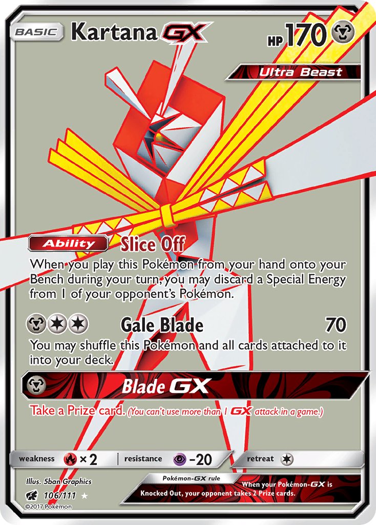 Kartana GX (Full Art) - 106/111 (CIN) Ultra Rare - Near Mint Holofoil