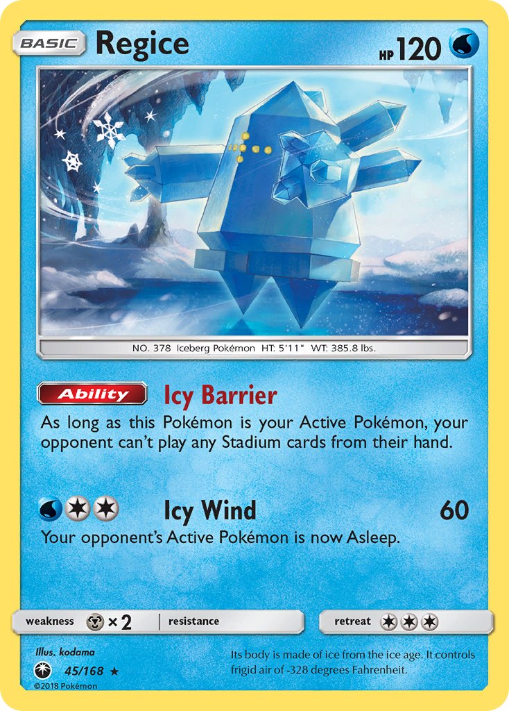 Regice - 045/168 (CES) Rare - Near Mint