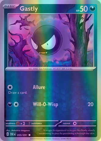 Gastly - 055/091 (PAF) Common - Near Mint Reverse Holofoil