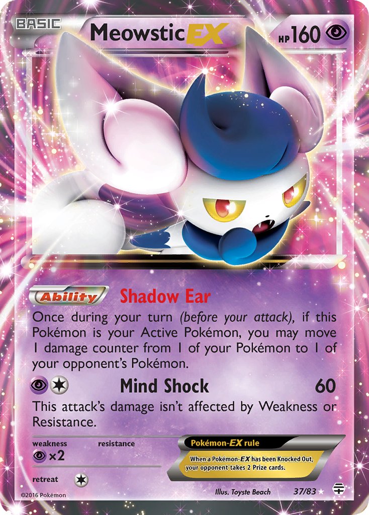 Meowstic EX - 037/083 (GEN) Ultra Rare - Near Mint Holofoil