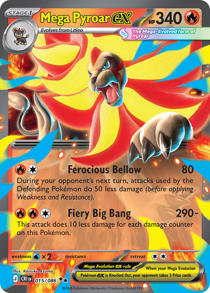 Mega Pyroar ex - 015/086 (CRI) Double Rare
