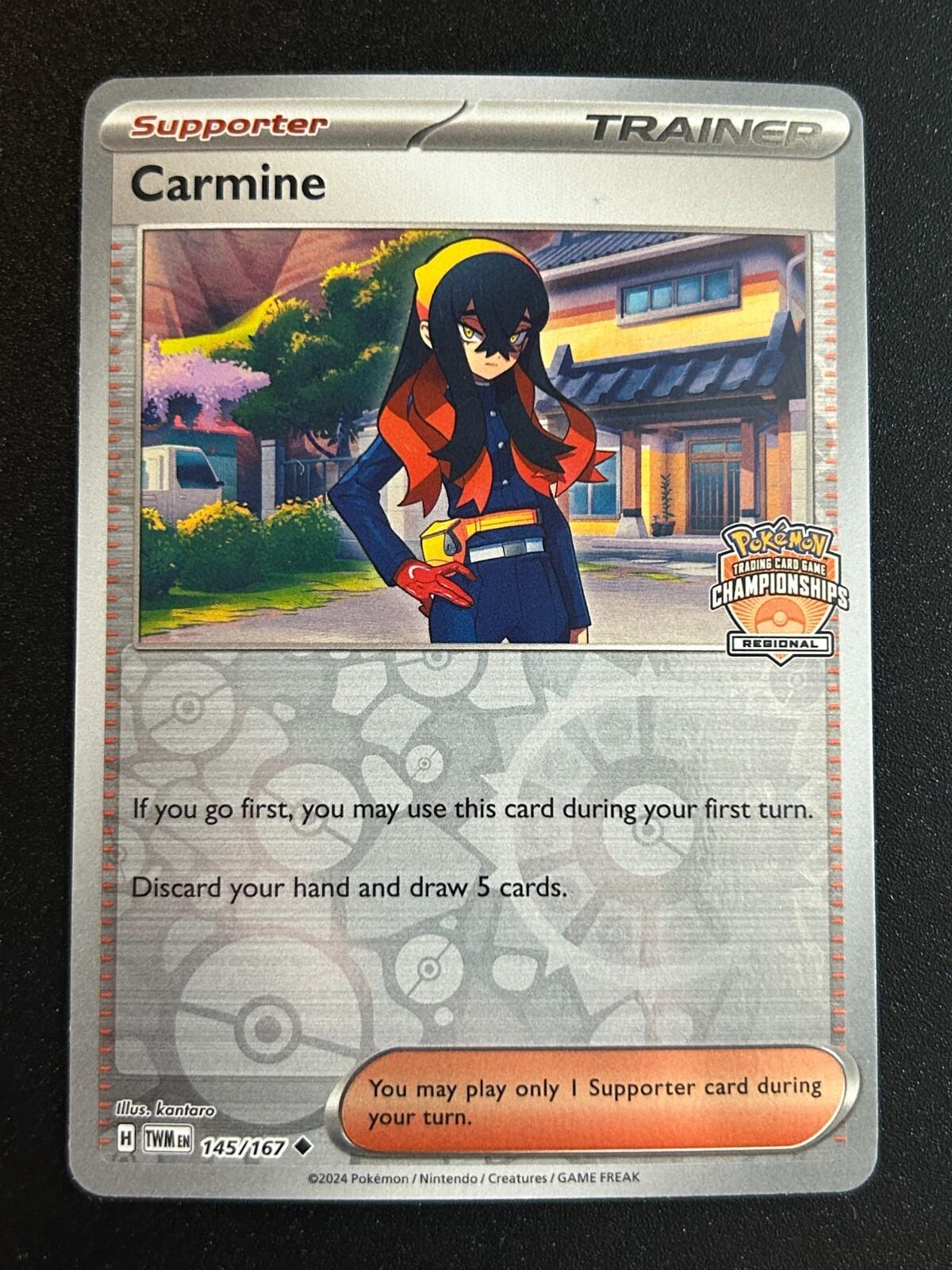 Carmine - 145/167 (TWM) Uncommon (Regional Stamp Promo) - Near Mint Reverse Holofoil (PR)