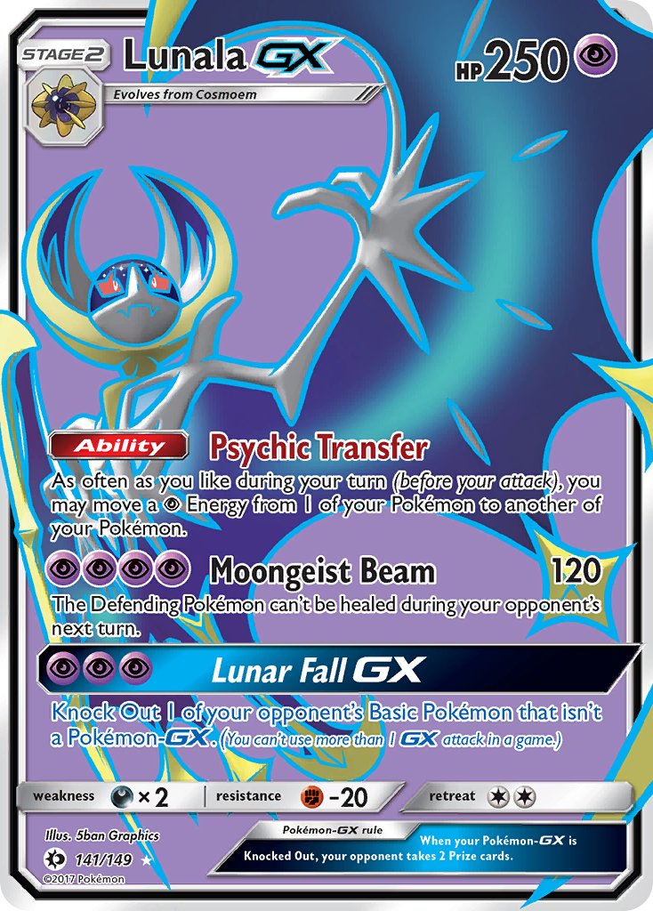 Lunala GX (Full Art) - 141/149 (SM01) Ultra Rare - Near Mint Holofoil