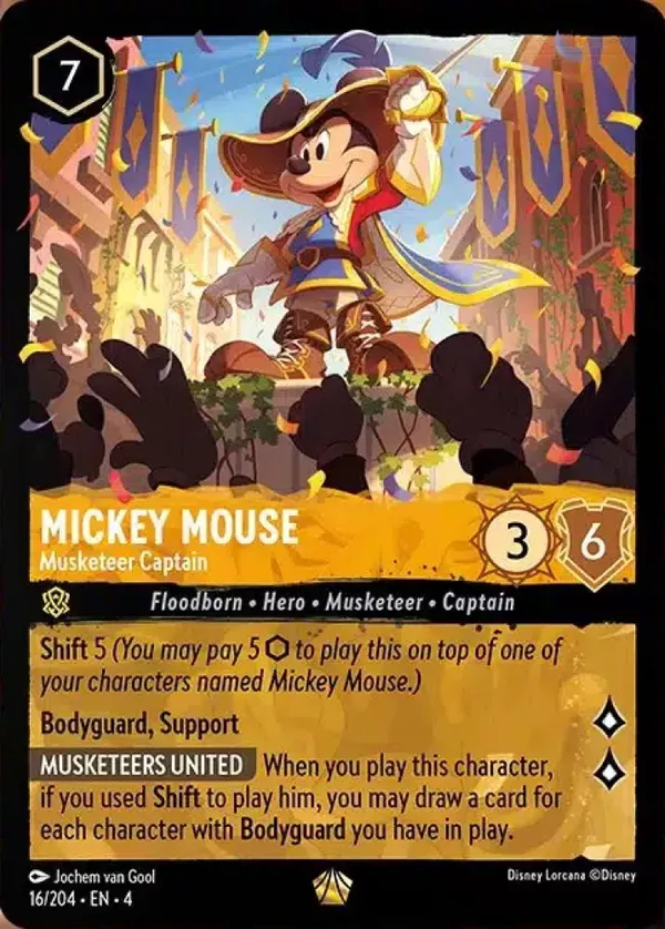 Mickey Mouse - Musketeer Captain (Ursula's Return 016/204) Legendary - Near Mint