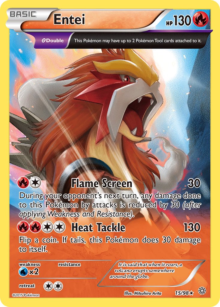 Entei - 015/098 (AOR) Holo Rare - Near Mint Holofoil