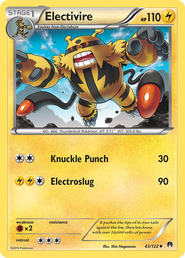 Electivire - 043/122 (BKP) Uncommon - Near Mint