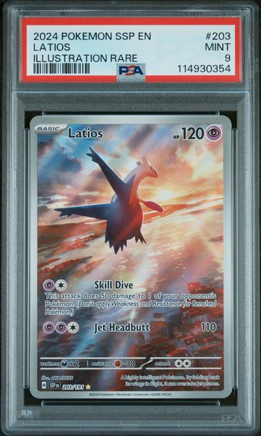 Latios - 203/191 (SSP) Illustration Rare - Near Mint Holofoil (PSA 9) (114930354)