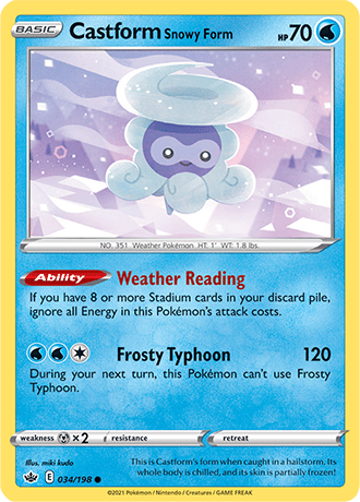 Castform Snowy Form - 034/198 (SWSH06) Common - Near Mint