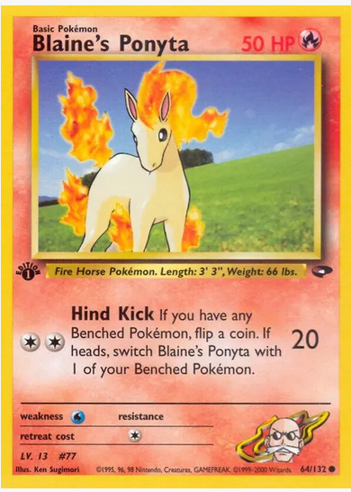 Blaine's Ponyta - 064/132 (G2) Uncommon - Near Mint 1st Edition