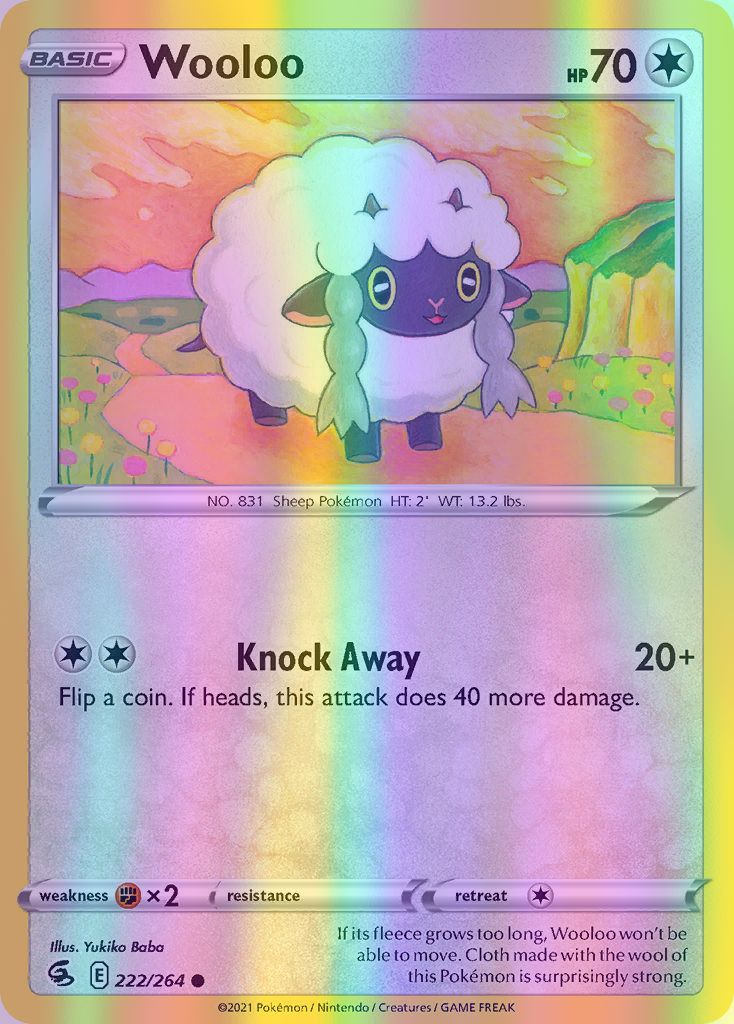 Wooloo  - 222/264 (SWSH08) Common - Near Mint Reverse Holofoil