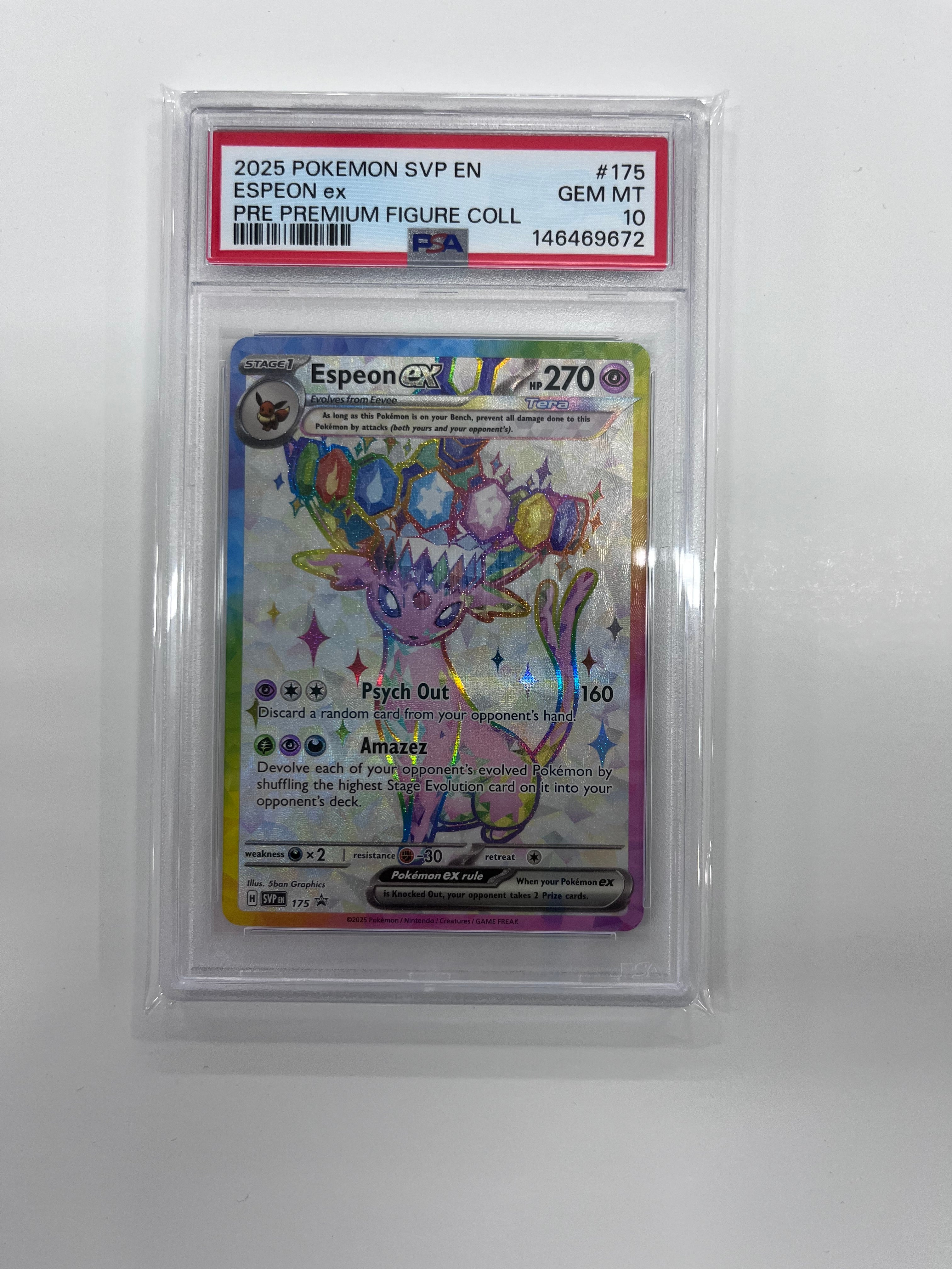 Espeon ex -175 (SVP) Promo - Near Mint Holofoil (Graded - PSA 10)