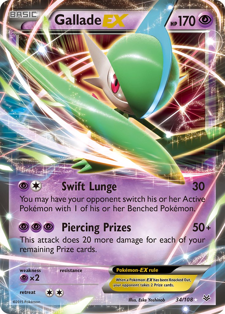 Gallade EX - 034/108 (ROS) Ultra Rare - Near Mint Holofoil