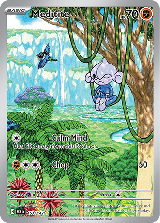 Meditite - 153/142 (SCR) Illustration Rare - Near Mint Holo