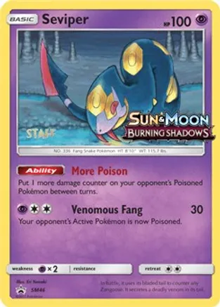 Seviper (Prerelease) [Staff] - SM46 (SM:PR) Uncommon - Near Mint Holofoil