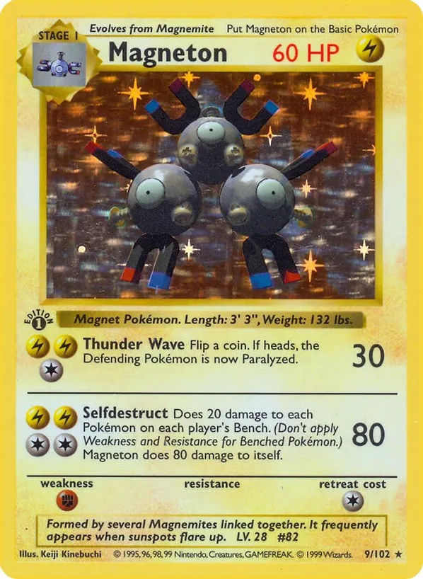 Magneton - 009/102 (BSS) Holo Rare - Light Play Unlimited Holofoil