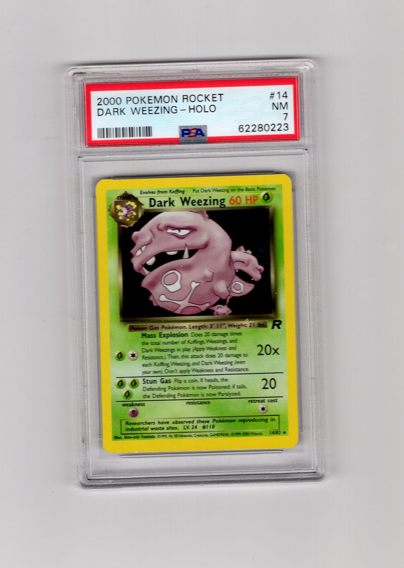 Dark Weezing - 14/82 (TR) Holo Rare - Unlimited Light Play Holofoil (Graded - PSA 7)