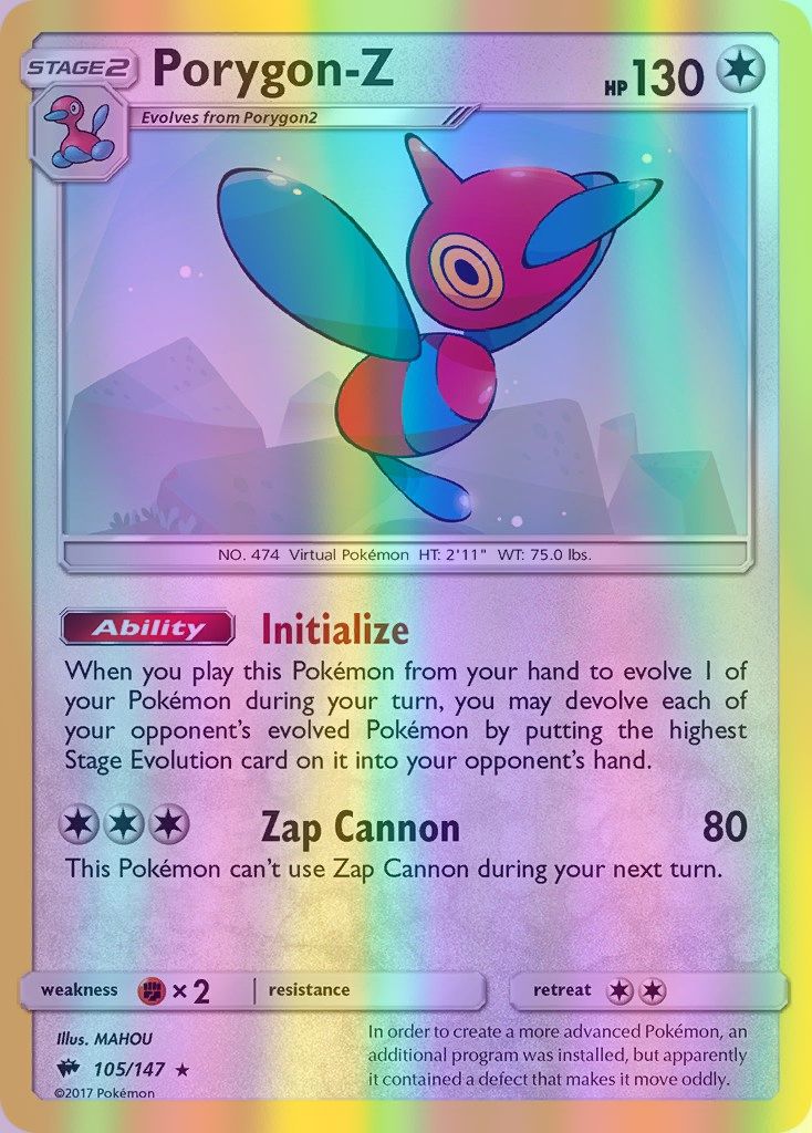 Porygon-Z - 105/147 (SM:BUS) Holo Rare - Near Mint Reverse Holofoil