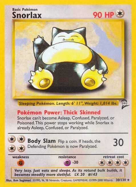 Snorlax - 030/130 (BS2) Rare - Light Play