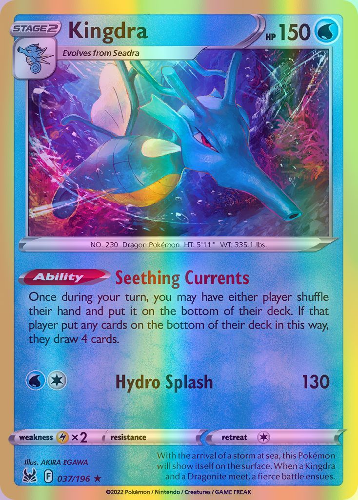 Kingdra - 037/196 (SWSH11) Holo Rare - Near Mint Reverse Holofoil