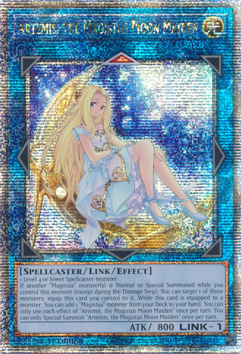 Artemis, the Magistus Moon Maiden (RA01-EN049) Quarter Century Secret Rare - Near Mint 1st Edition