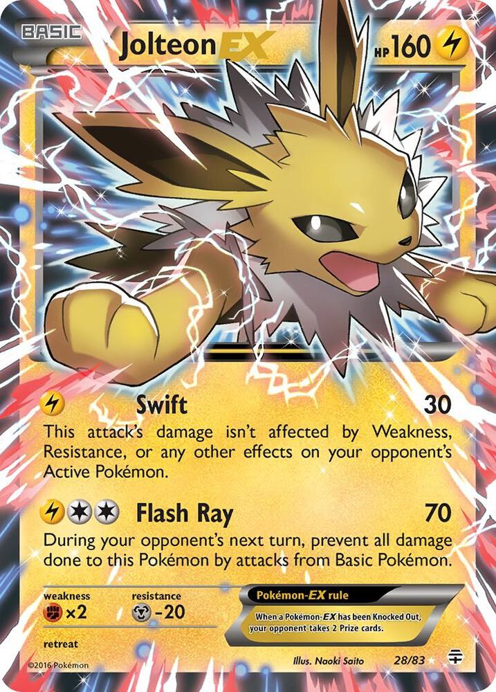 Jolteon EX - 028/083 (GEN) Ultra Rare - Heavy Play Holofoil