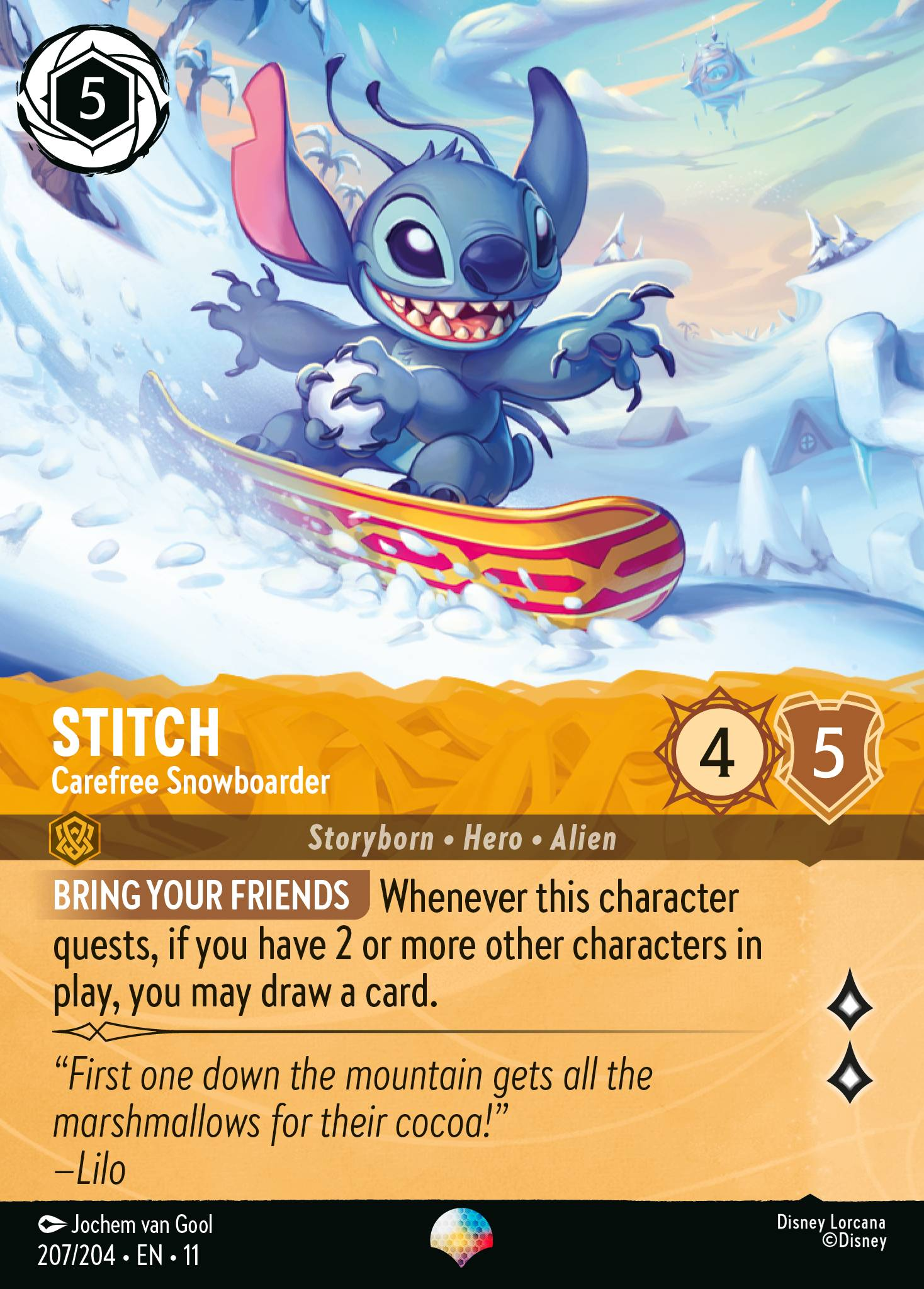 Stitch - Carefree Snowboarder  (207/204 - Winterspell)  Epic