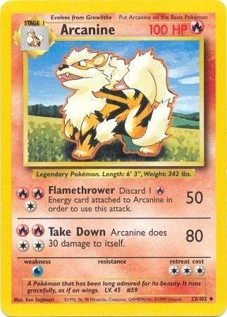 Arcanine - 023/102 (BS) Uncommon - Light Play