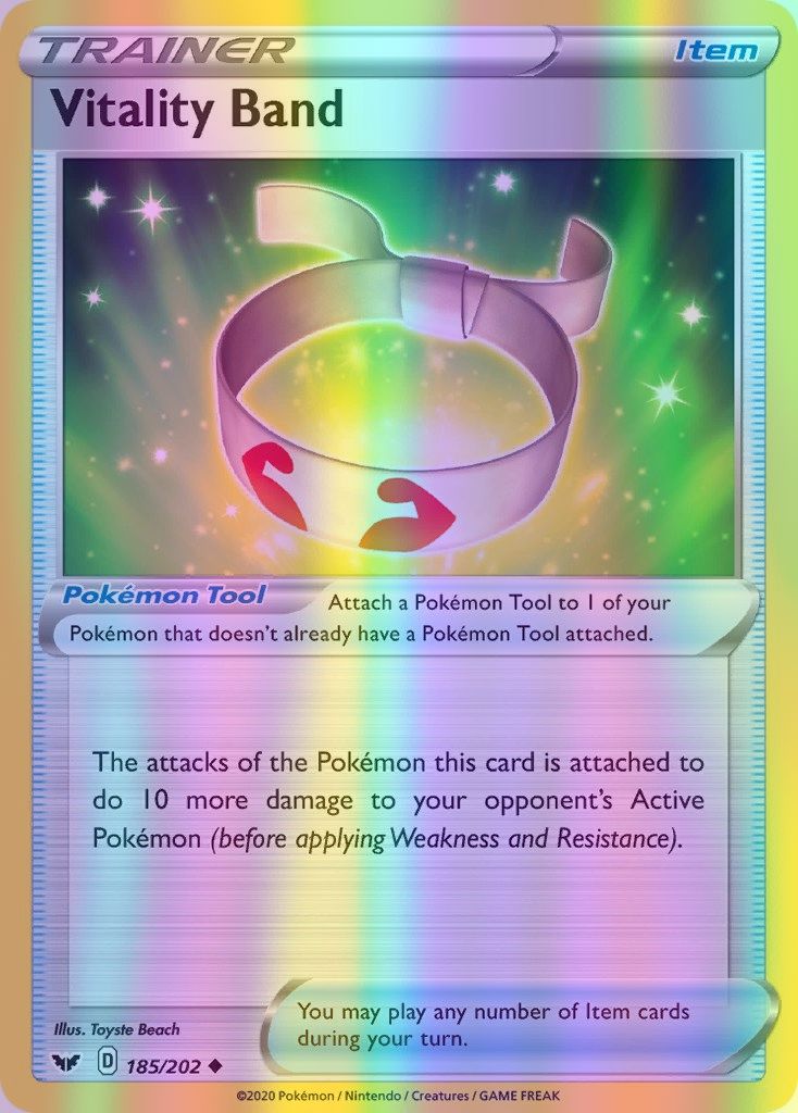 Vitality Band - 185/202 (SWSH01) Uncommon - Near Mint Reverse Holofoil