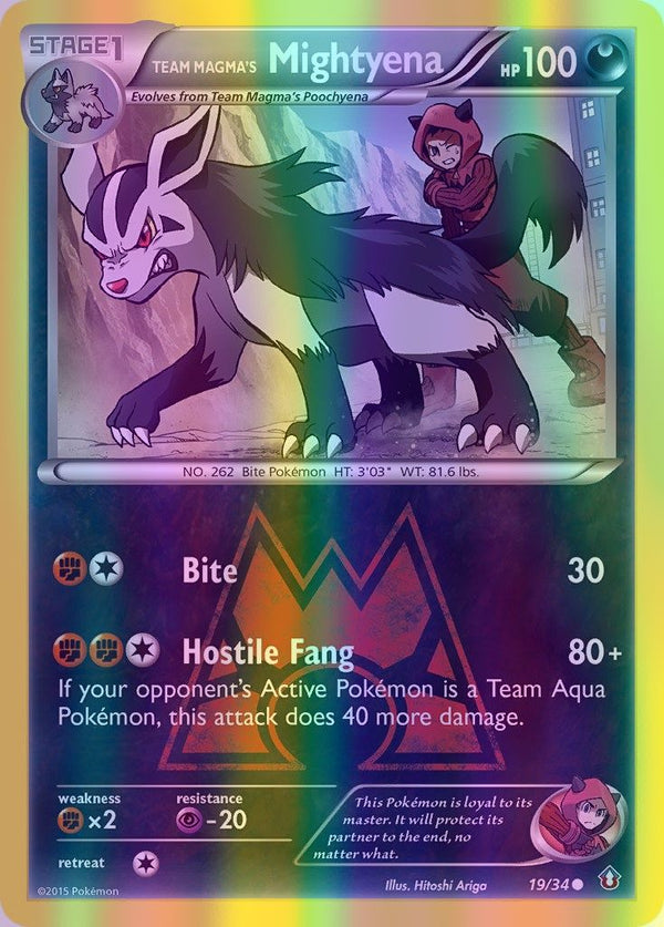 Team Magma's Mightyena - 019/034 (DCR) Common - Near Mint Reverse Holofoil