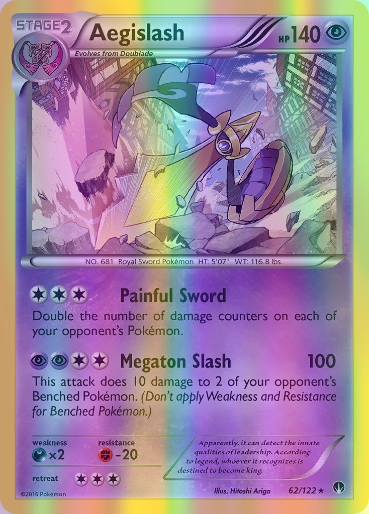 Aegislash - 062/122 (BKP) Holo Rare - Near Mint Reverse Holofoil